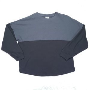 Victorias Secret PINK Embroidered Logo Loose Fit Sweatshirt Crew Sz S Colorblock